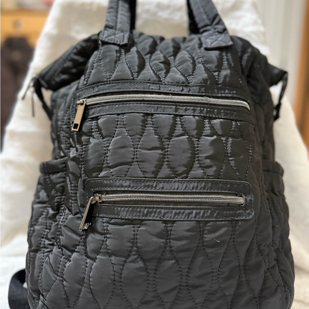 Quilted Black Backpack